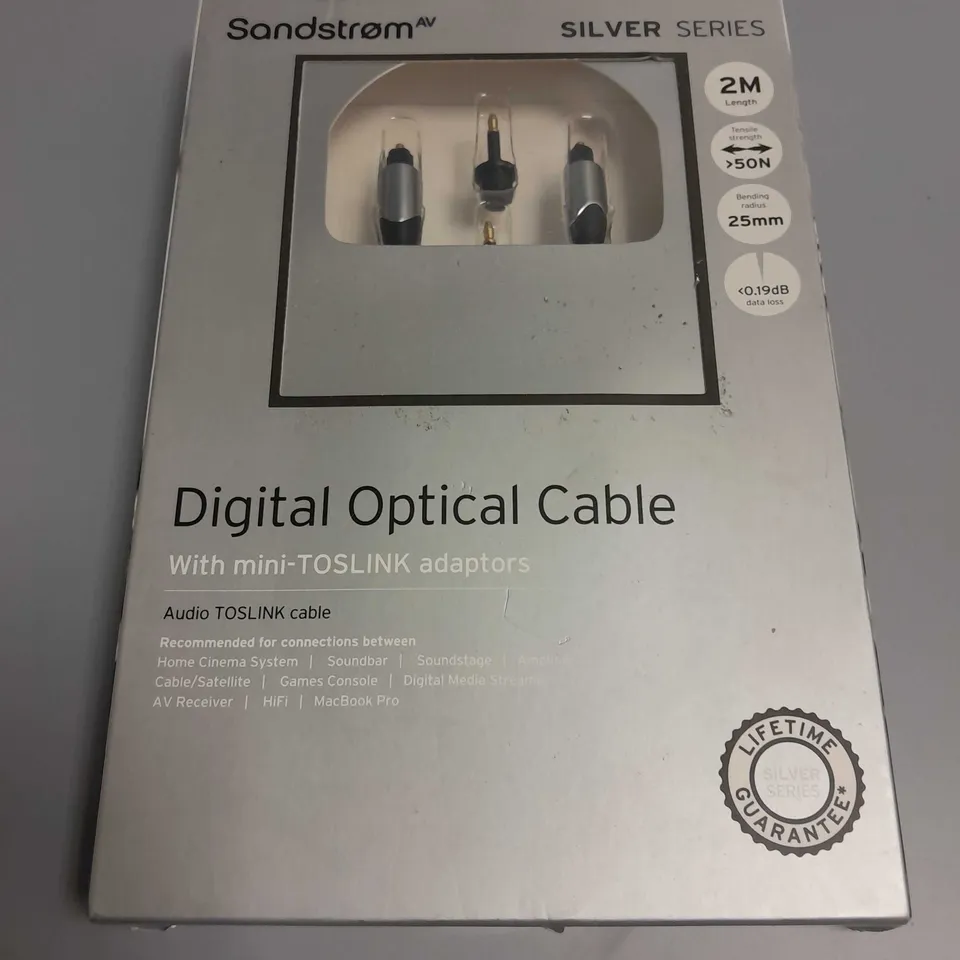 BOXED SANDSTROM SILVER SERIES DIGITAL OPTICAL CABLE
