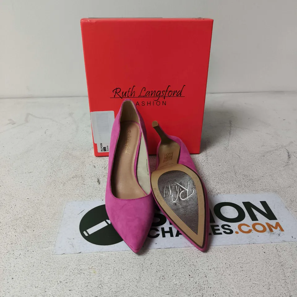 RUTH LANGSFORD FASHION PINK SUEDE HIGH HEEL – WOMEN'S SHOE -EUR SIZE 39