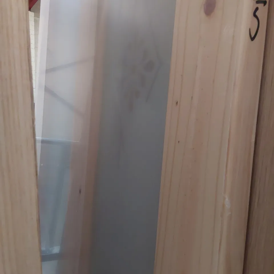 KNOTTY PINE FOUR PANEL GLAZED INTERNAL DOOR 2040 × 726mm