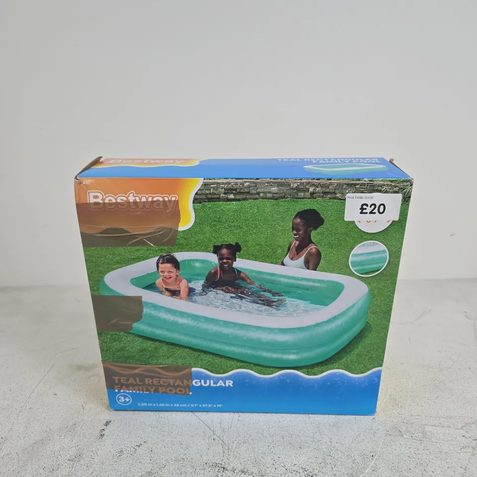 BOXED BESTWAY TEAL RECTANGULAR FAMILY POOL