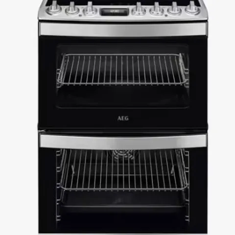 AEG CIB6743ACM FREESTANDING DOUBLE OVEN INDUCTION HOB COOKER, STAINLESS STEEL