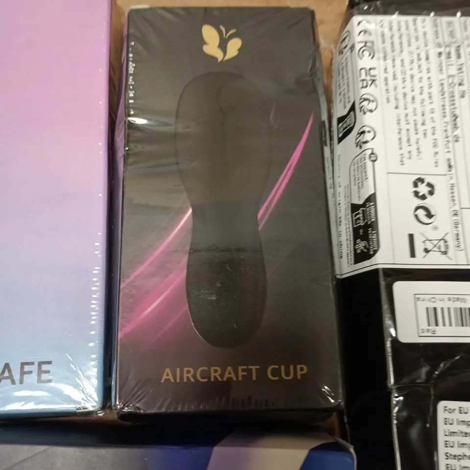 LOT OF 7 ASSORTED SEALED ADULT PLEASURE ITEMS TO INCLUDE AIRCRAFT CUP, VIBRATION BALLS AND MASSAGER