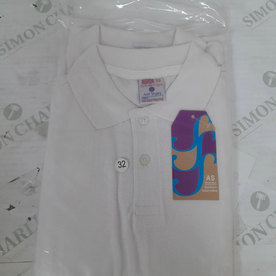 SET OF APPROX 15 AKIF STYLES SCHOOL WEAR BOYS POLO SHIRTS IN VARIOUS SIZES 