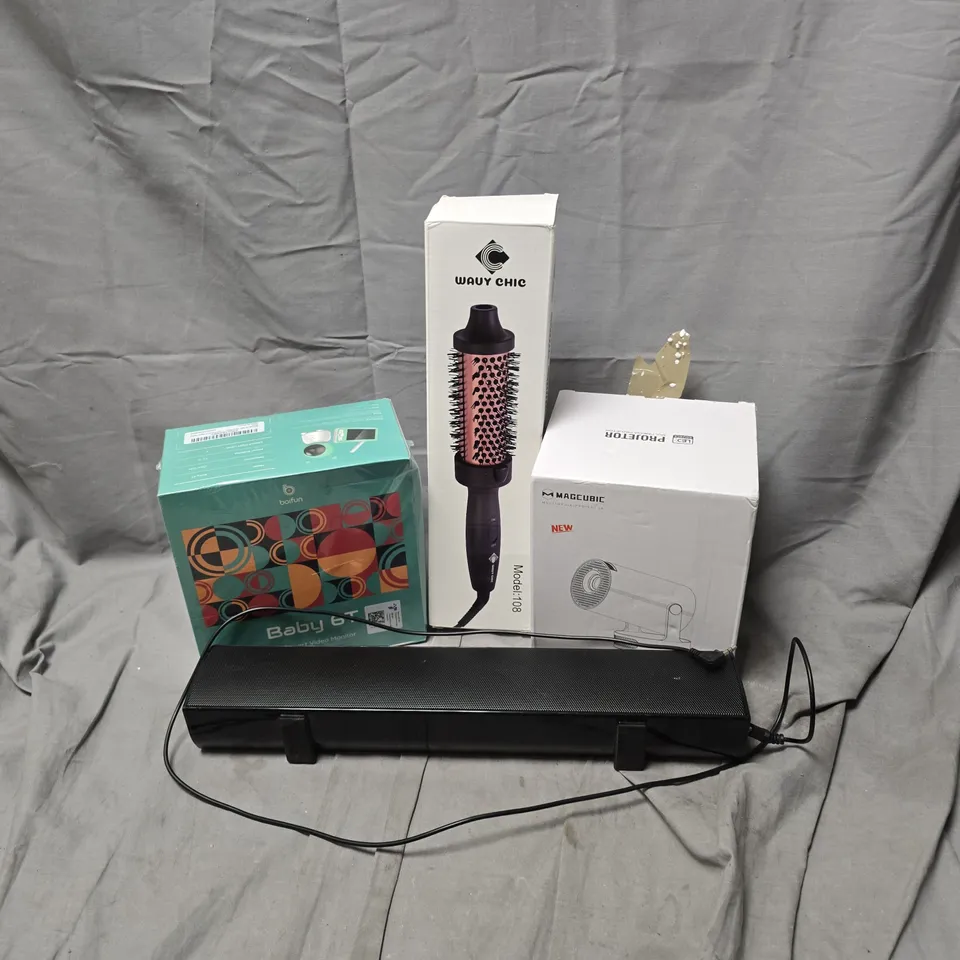 APPROXIMATELY 12 ASSORTED ELECTRICAL ITEMS TO INCLUDE PROJECTOR, VIDEO MONITOR, SOUNDBAR, ETC - COLLECTION ONLY