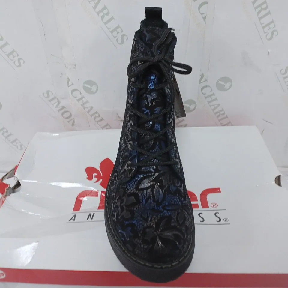 BOXED REIKER LACE UP BOOTS IN NAVY - SIZE 39