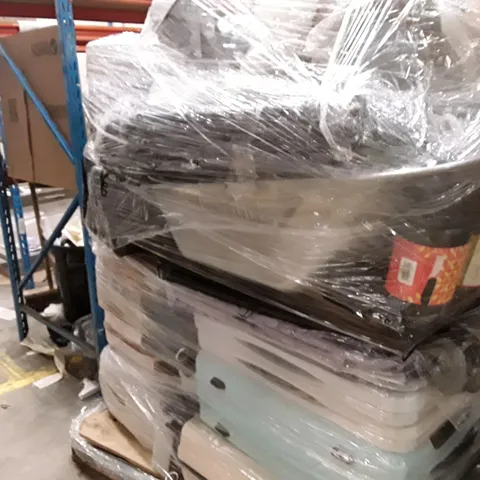 PALLET OF ASSORTED HOUSEHOLD GOODS AND PRODUCTS TO INCLUDES: BIN BAGS,SUITCASES,META DOG CAGE