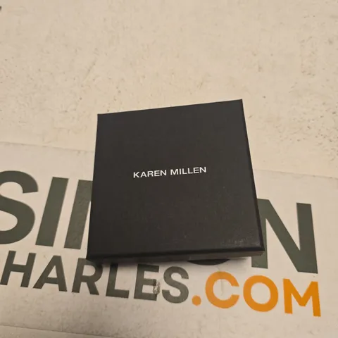 KAREN MILLEN SILVER HOOP EARRINGS – BOXED