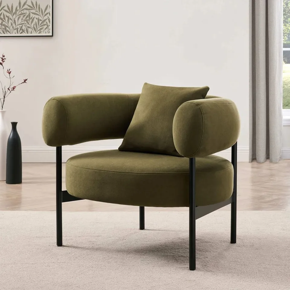 BOXED DUSK SABRINA ACCENT CHAIR - OLIVE (1 BOX)