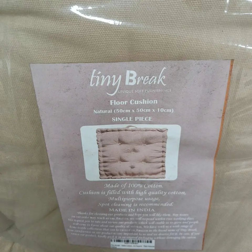 QUANTITY OF 3 TINY BREAK FLOOR CUSHION – NATURAL COTTON, 50 X 50 X 10 CM, SINGLE PIECE