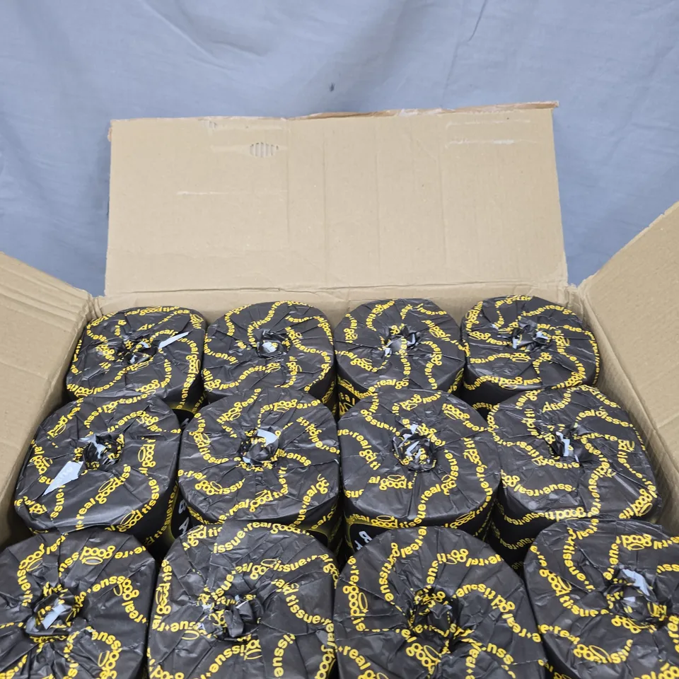 BOX OF APPROXIMATELY 24 INDIVIDUALLY WRAPPED REAL GOOD TOILET TISSUES