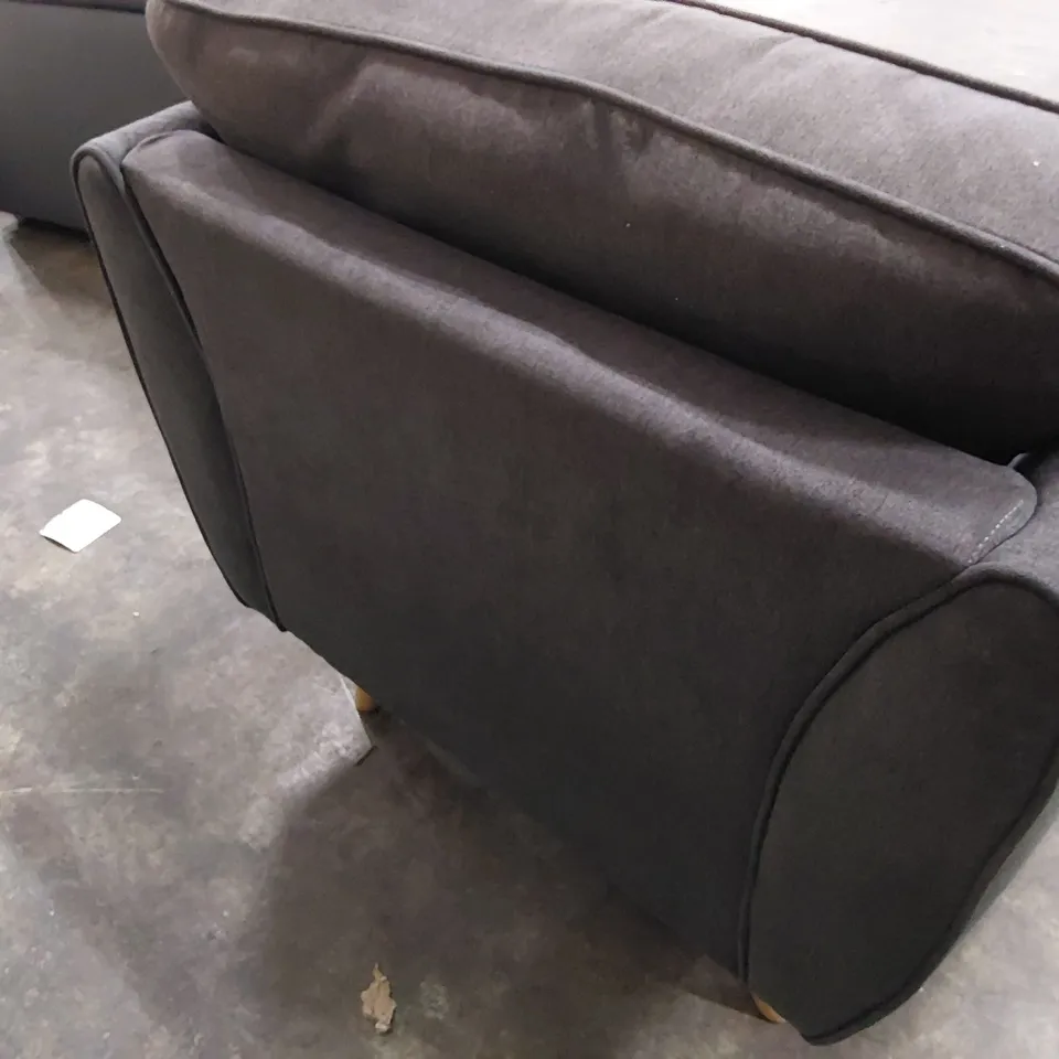 DESIGNER EASY CHAIR CHARCOAL FABRIC 
