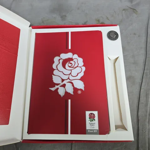 ENGLAND RUGBY CLUB JOURNAL AND PIN BADGE GIFT BOX