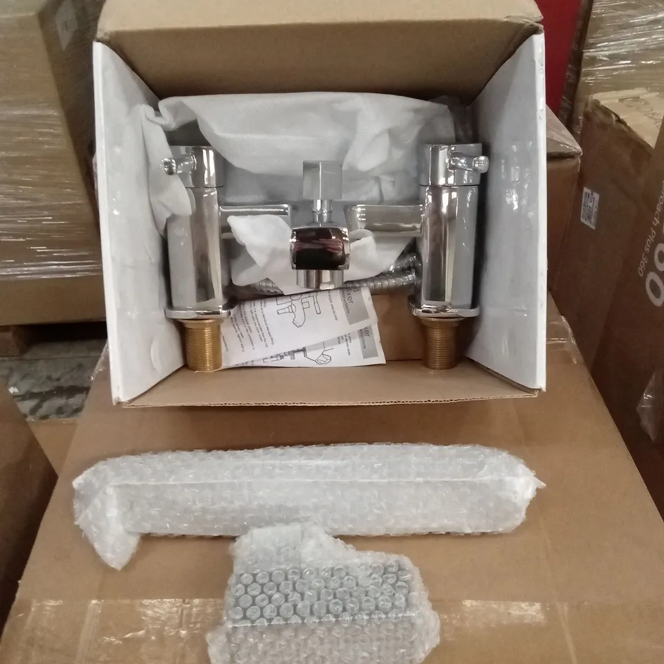 BOXED EAZEE SQUARE BATH SHOWER MIXER & KIT