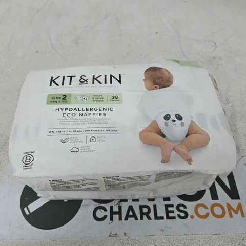 KIT & KIN HYPOALLERGENIC ECO NAPPIES SIZE 2, 38 NAPPIES
