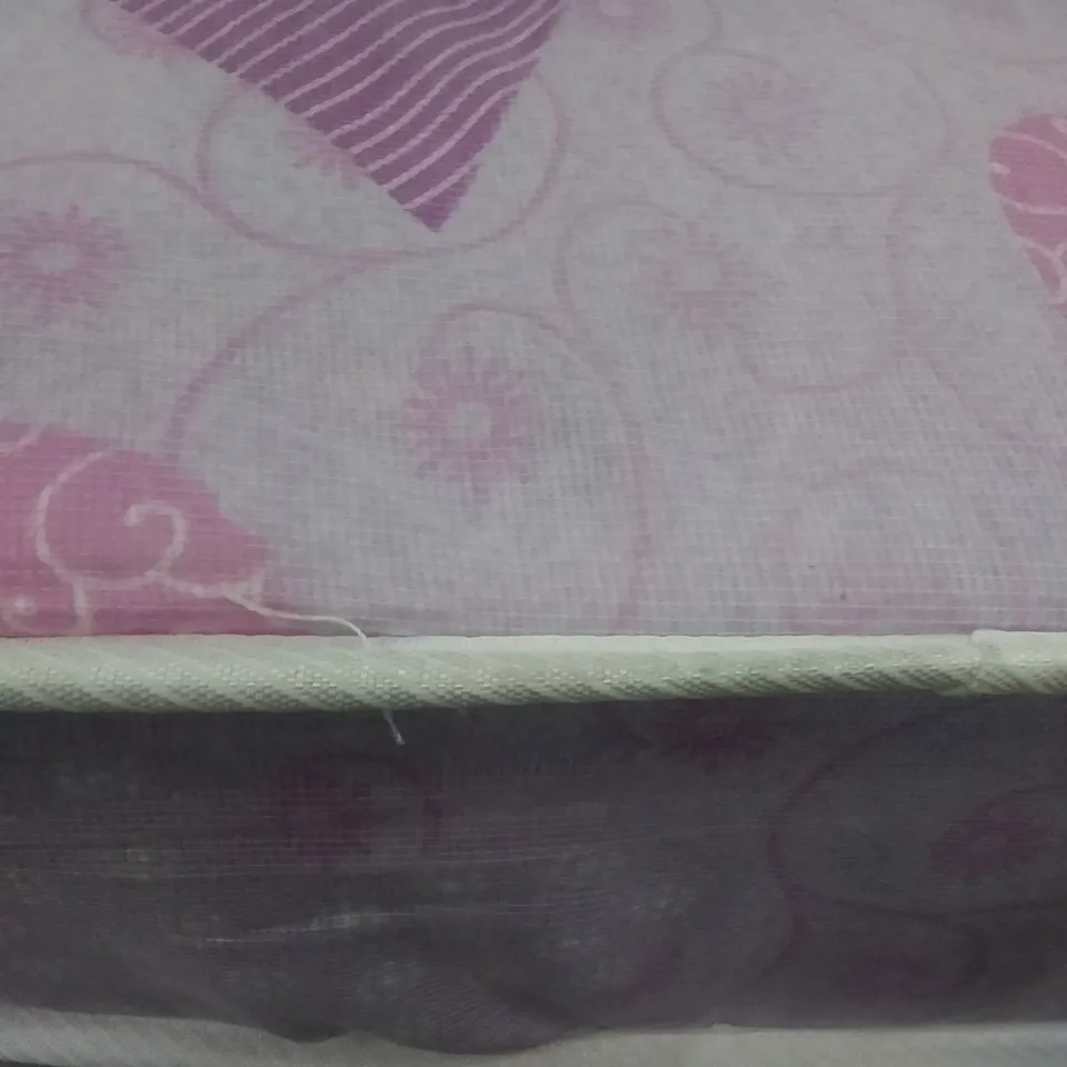 LUXPINK PINK HEARTS COIL SPRUNG SINGLE 3FT BED 