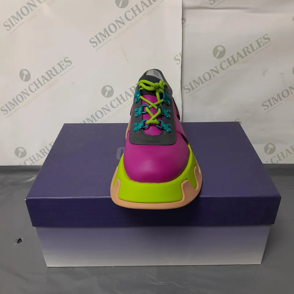 CAMPER LADIES WEDGE SLINGBACK SHOES PINK AND GREEN SIZE EU 39