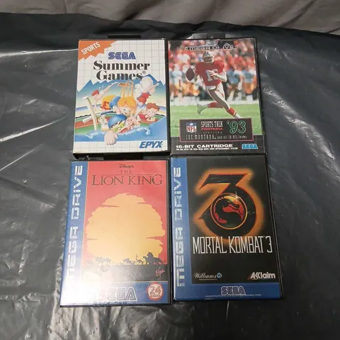 SEGA MEGA DRIVE BOXED VIDEO GAMES LOT – THE LION KING, MORTAL KOMBAT 3, SUMMER GAMES, NFL '93