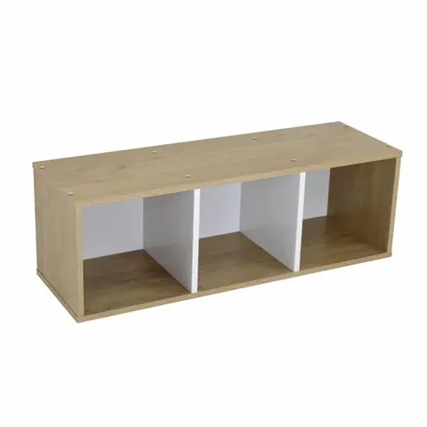 BOXED 3 CUBE STORAGE OAK & WHITE