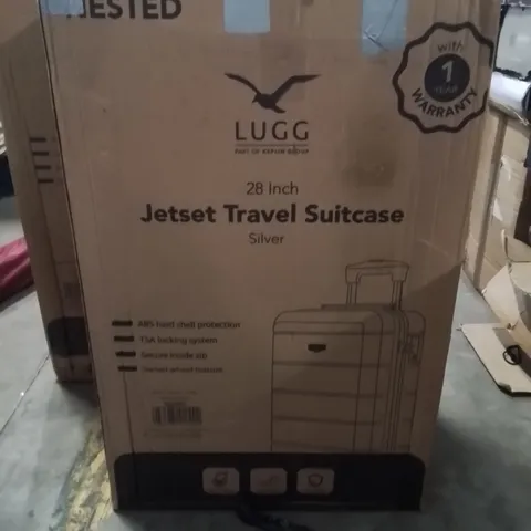 BOXED LUGG 28INCH JETSET TRAVEL SUITCASE SILVER