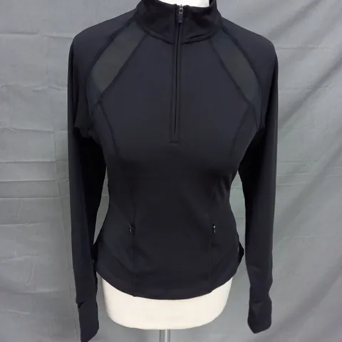 TALA FORMTECH 1/4 ZIP LONG SLEEVE TOP IN BLACK SIZE M
