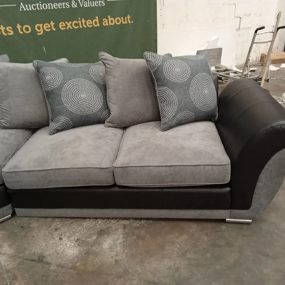 DANUBE FABRIC/FAUX LEATHER LEFT HAND CORNER GROUP SCATTER BACK SOFA RRP £1049