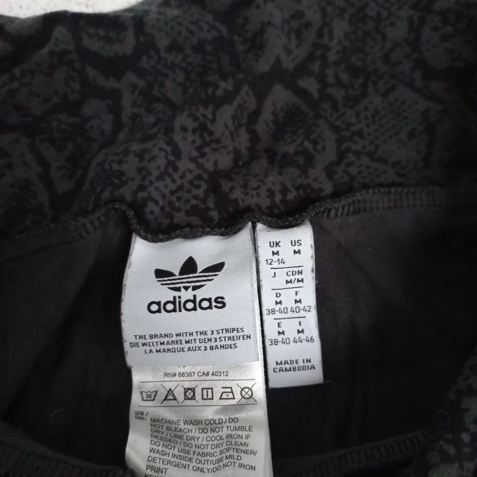 ADIDAS BLACK FLORAL PATTERN TRACKSUIT TROUSERS – UK 12-14