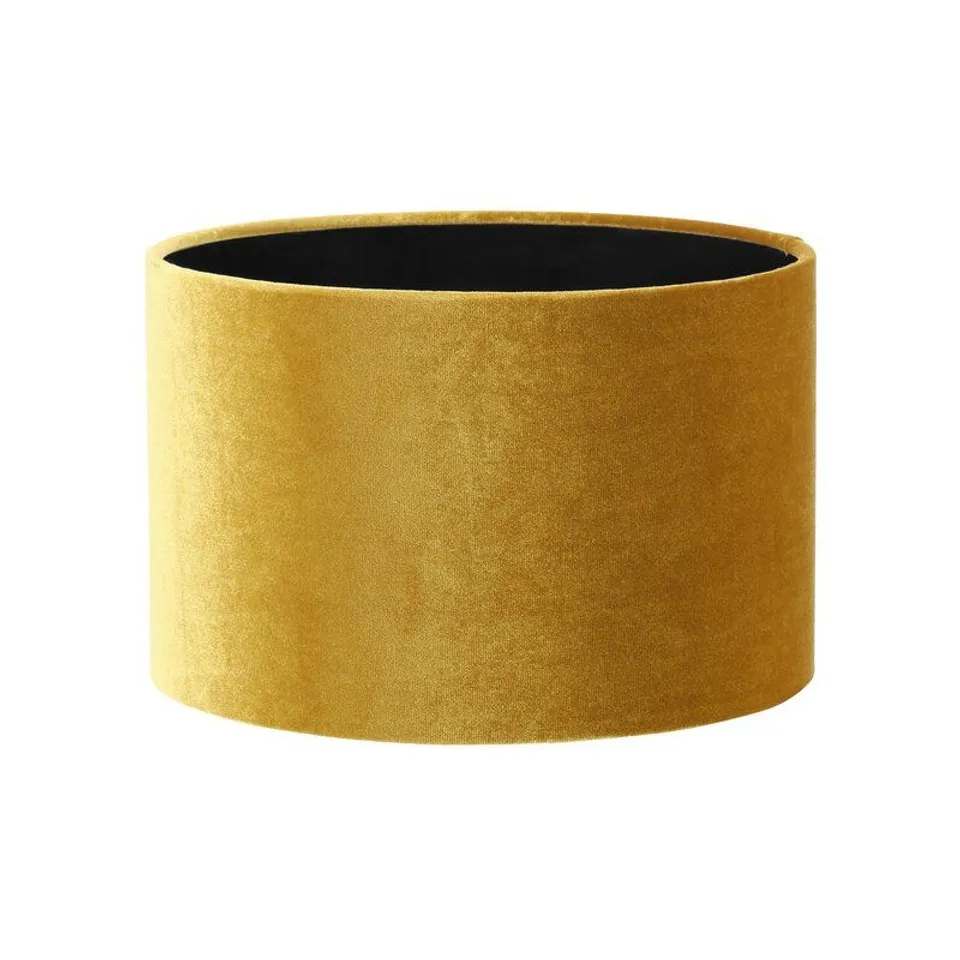 AIMON 25CM VELVET DRUM LAMP SHADE COLOUR MUSTARD 