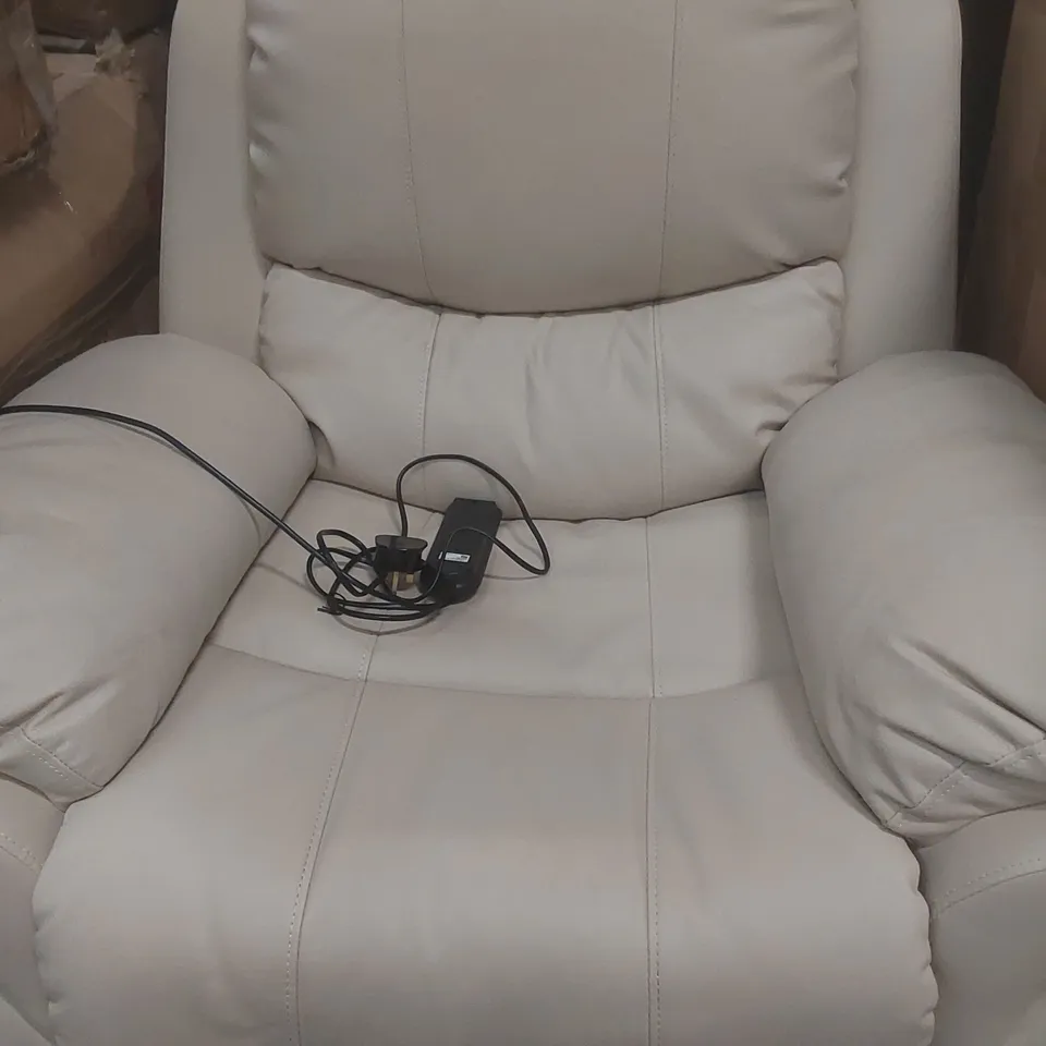 DESIGNER FAUX LEATHER UPHOLSTERED ELECTRIC RECLINING ARMCHAIR 