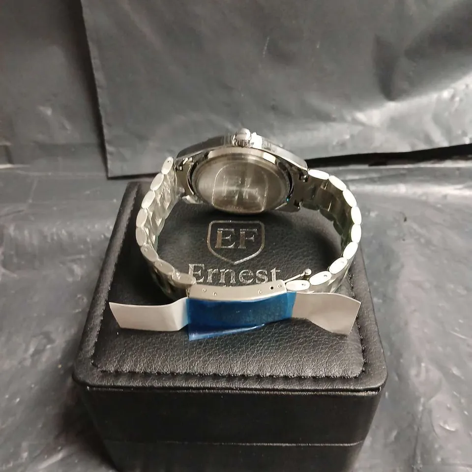 MENS ERNEST FERDINAND WATCH – GLOBAL DIAL – STAINLESS STEEL STRAP – 3ATM WATER RESISTANT - GIFT BOX