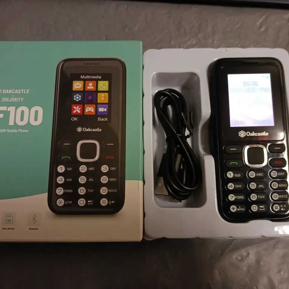 BOXED OAKCASTLE BY MAJORITY F100 DUAL SIM MOBILE PHONE