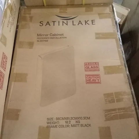 BRAND NEW BOXED SATIN LAKE MIRROR CABINET - MATT BLACK (1 BOX)