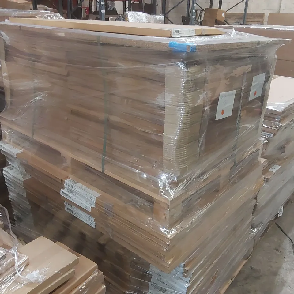 PALLET CONTAINING A LARGE QUANTITY OF ASSORTED BATHROOM FURNITURE PARTS INCLUDING: BATH END PANELS WITH PLINTHS ECT