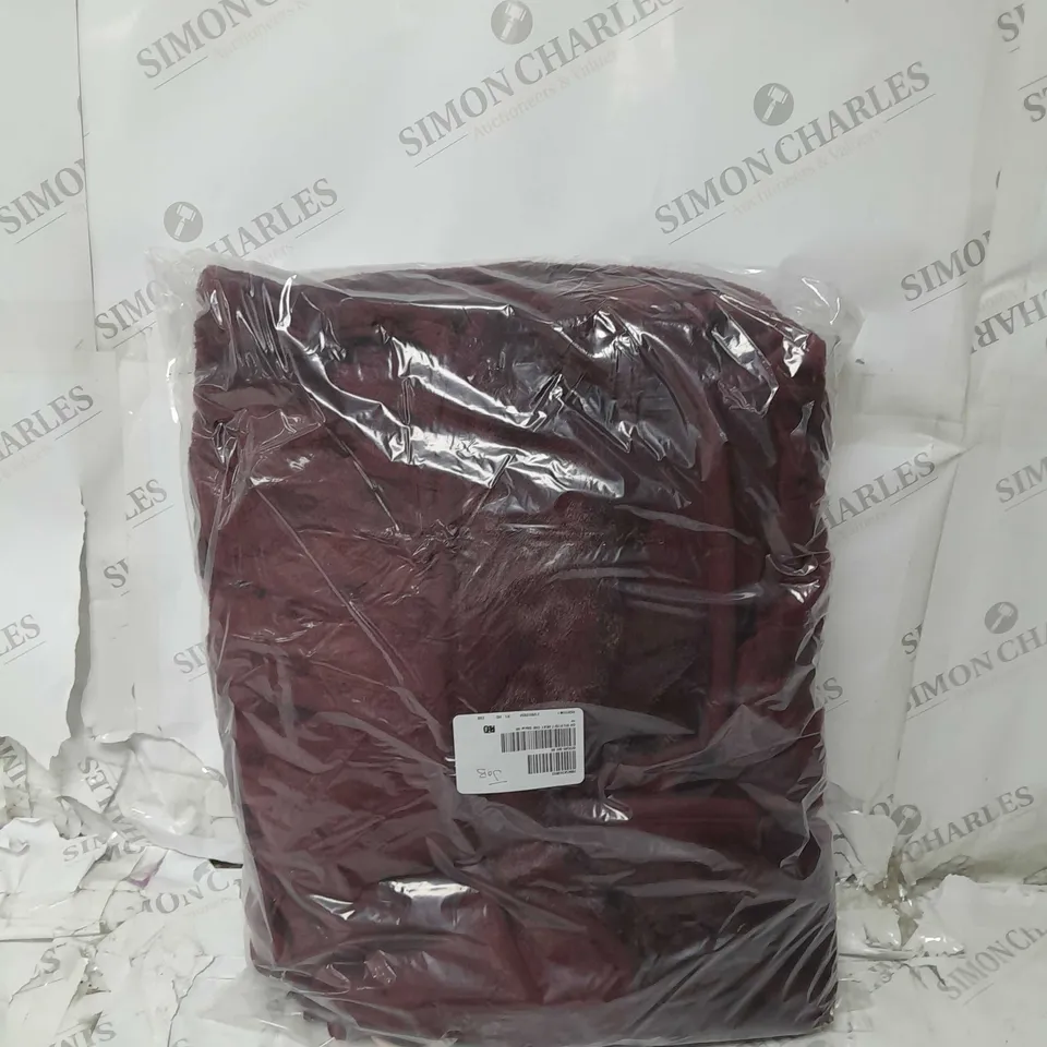 BOXED COZEE HOME VELVETSOFT HEATED THROW IN SHIRAZ WINE