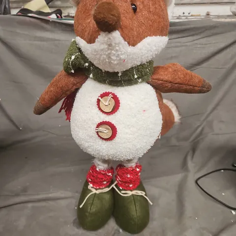 2 X GISELA GRAHAM STANDING FOX CHRISTMAS PLUSH ORNAMENTS