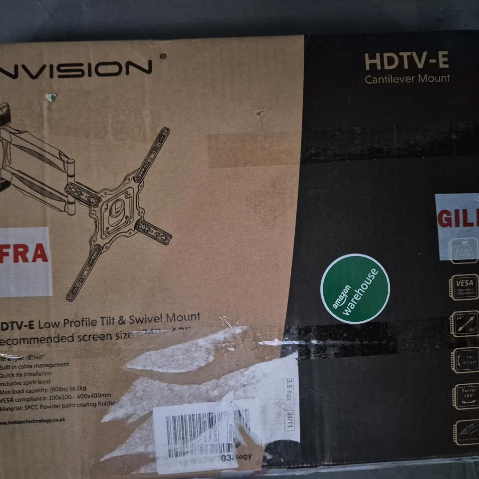 BOXED INVISION HDTV-E LOW PROFILE TILE & SWIVEL MOUNT