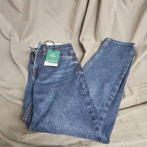 PULL&BEAR STRAIGHT JEANS IN DARK BLUE SIZE UK 30W