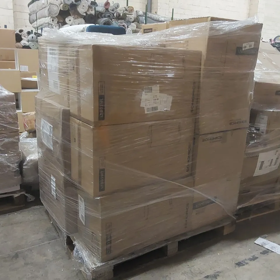PALLET CONTAINING A LARGE QUANTITY OF BOXED RUBBISH BINS