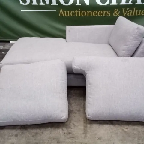 QUALITY THE LOUNGE CO DESIGNER LHF CHAISE UNIT WITH CUSHIONS - GREY FABRIC