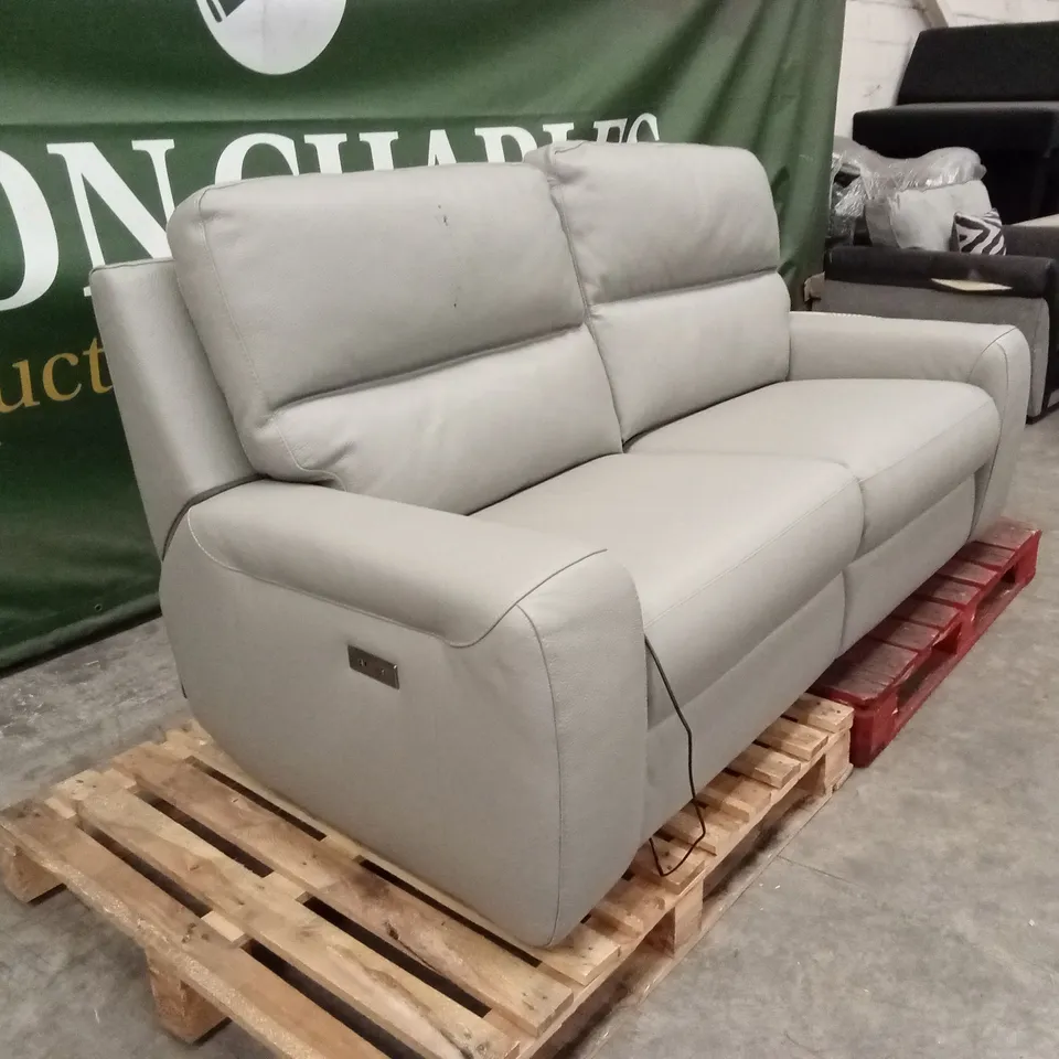 QUALITY DESIGNER 3 SEATER LEATHER POWER RECLINER SOFA
