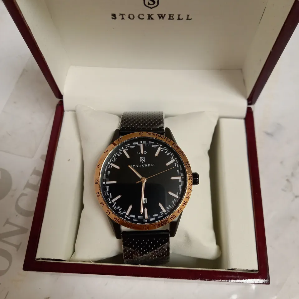 STOCKWELL AUTOMATIC TACHYMETER MESH STRAP WRISTWATCH  RRP £650