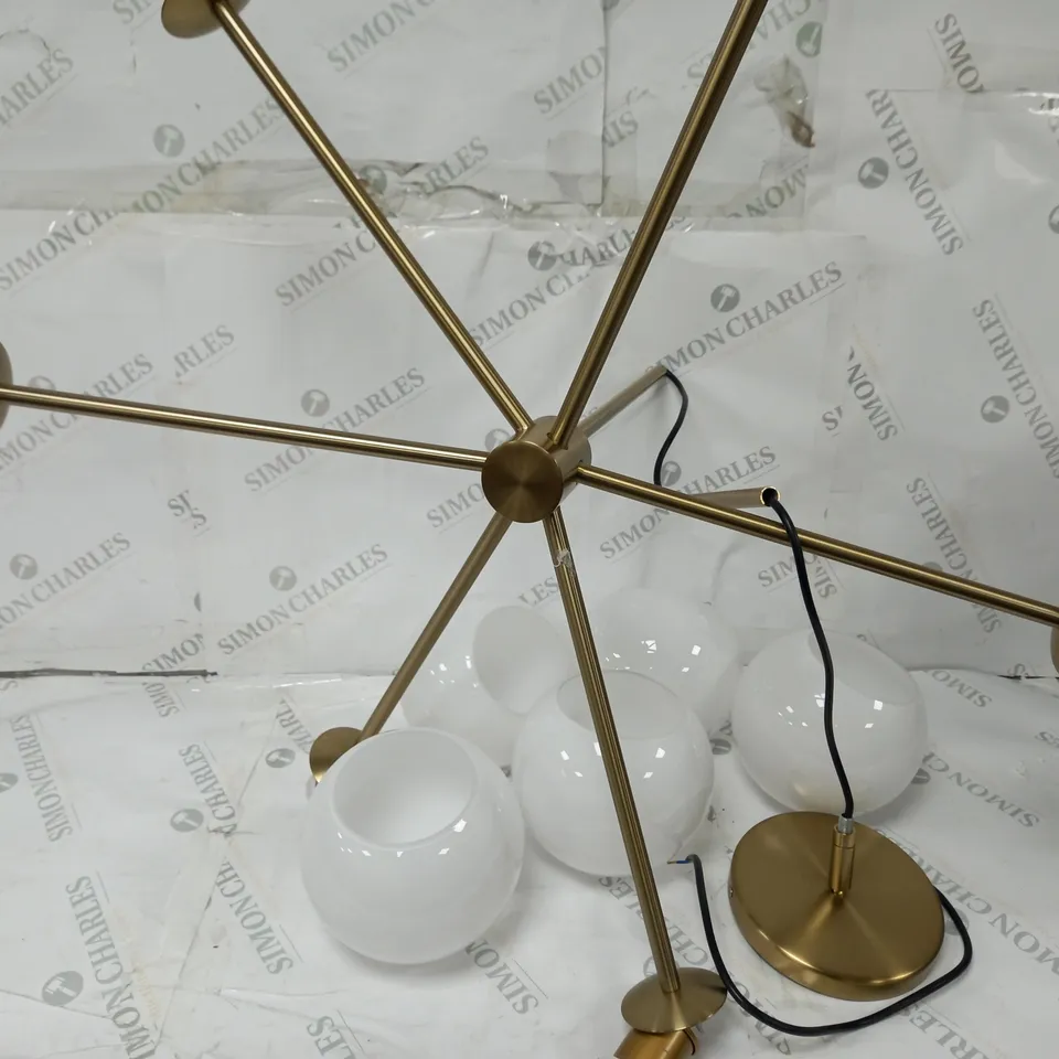 WEST ELM STAGGERED GLASS LIGHT CHANDELIER 