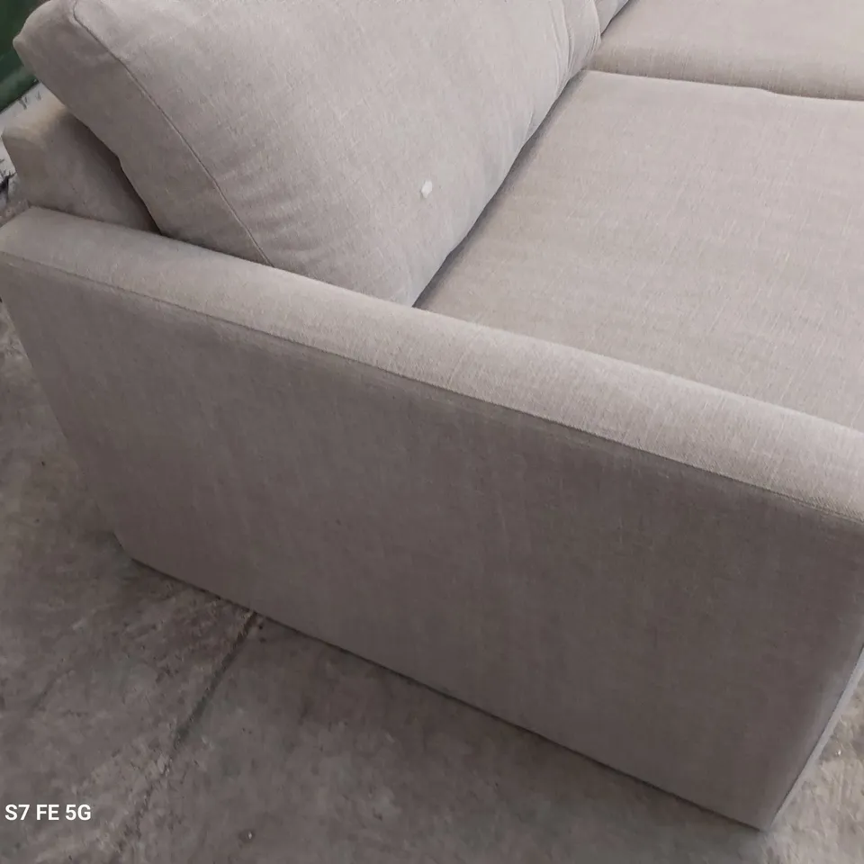 DESIGNER THREE SEATER SOFA NATURAL FABRIC 