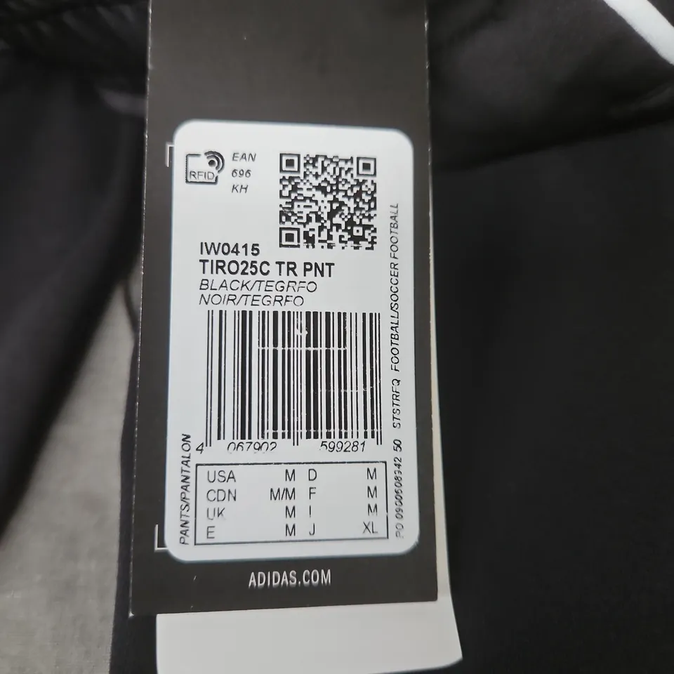 ADIDAS TIRO 25 C TR PNT TRAINING PANTS – BLACK/WHITE, UK M (US M, CDN M, EU M)