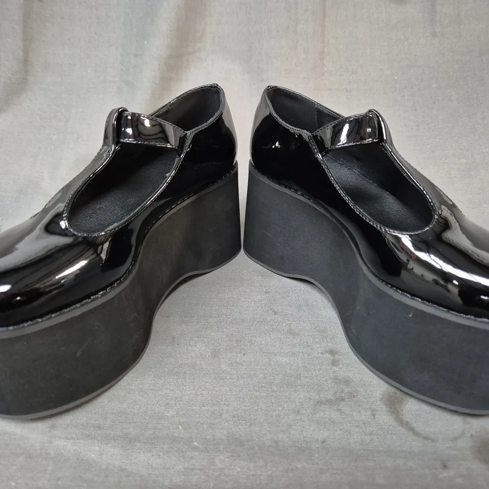 BOXED PAIR OF KOI MORENO BLACK PLATFORM MARY JANES UK SIZE 3