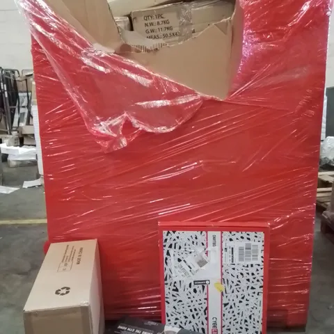 PALLET OF ASSORTED HOUSEHOLD GOODS AND PRODUCTS TO INCLUDE;CEILING LIGHT,RESISTANCE BANDS,DARTBOARD LIGHTING SYSTEM