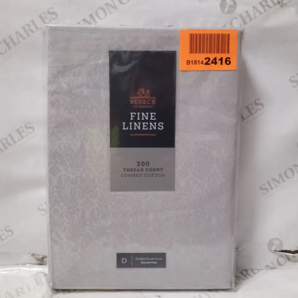 BRAND NEW SEALED TAHRA JACQUARD DOUBLE DUVET SET SILVER