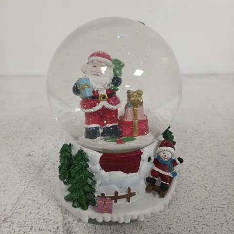 CELE BRIGHT SANTA & CHILD LED MUSICAL SNOW GLOBE