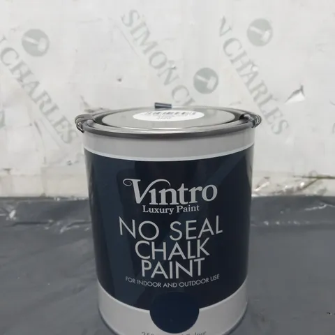 VINTRO NO SEAL CHALK PAINT BLACKY/BLUE INTERIOR & EXTERIOR FOR FURNITURE WALLS WOOD METAL 1 LITRE (NIGHTFALL)