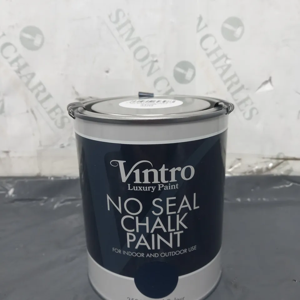 VINTRO NO SEAL CHALK PAINT BLACKY/BLUE INTERIOR & EXTERIOR FOR FURNITURE WALLS WOOD METAL 1 LITRE (NIGHTFALL)