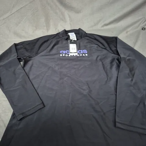 ADIDAS SPORTSWEAR BLACK LONG-SLEEVE TOP – UK XL (USA XL)